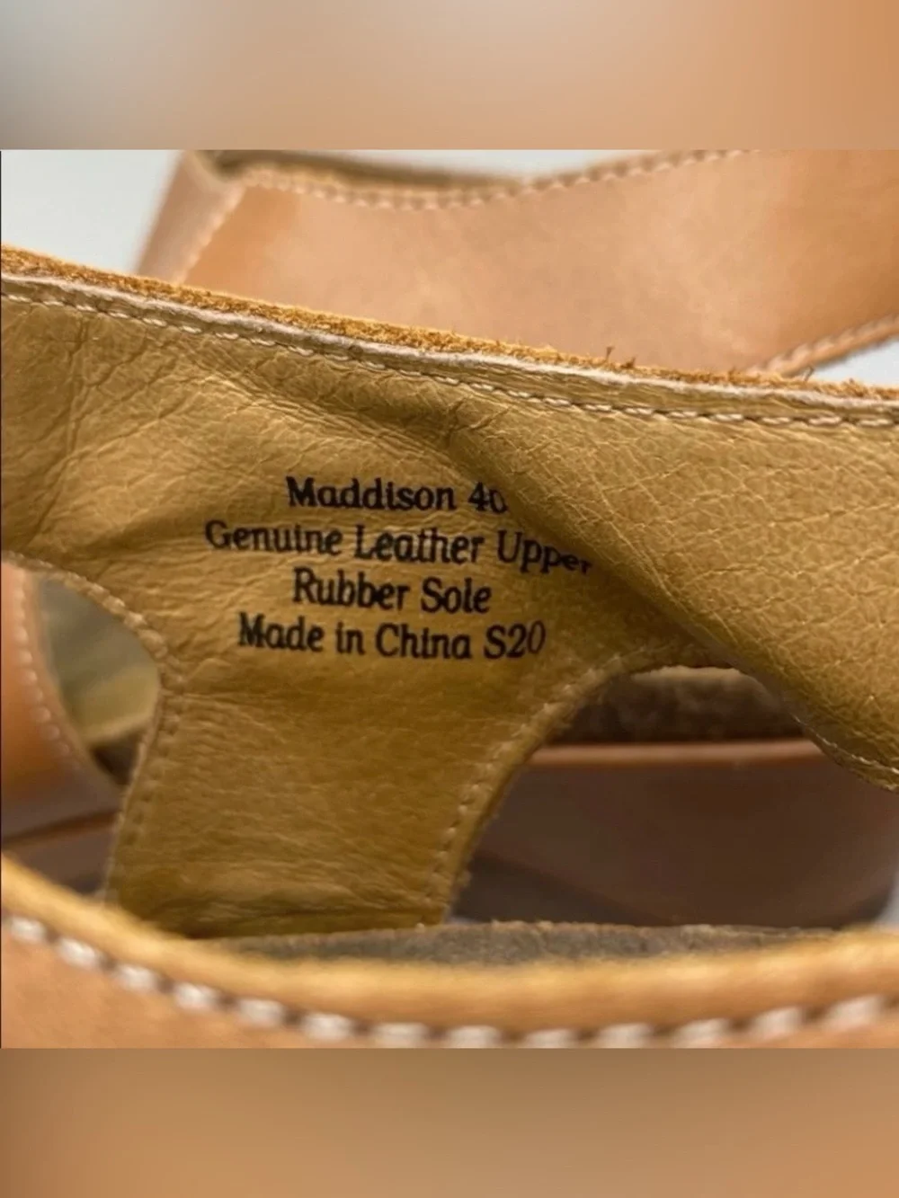Biza Madison Boho Tan Leather Comfort Sandals Size 40 / 9